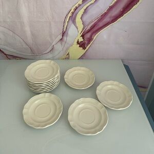VTG PFALTZGRAFF SET OF 11 CREAM APPETIZER PLATES MADE IN USA